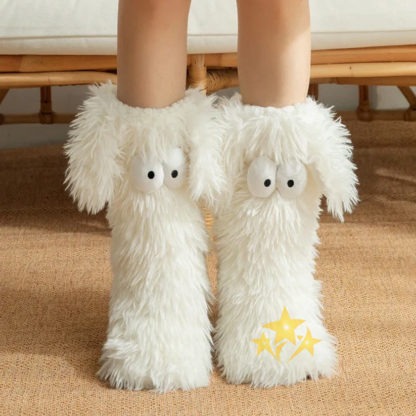 ⚡ 50K+ SOLD 💕 BUY 1 GET 1 FREE 💗 2-in-1 Cozy Fleece-Lined Non-Slip Plush Slipper Socks