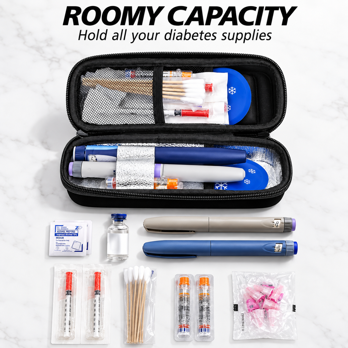 🏆 #1 Best Choice 🩺 Insulin Cooler Travel Case with Temperature Display