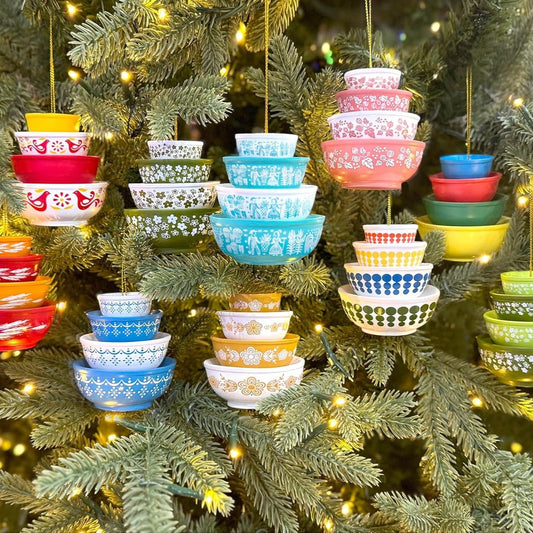 🎄 Christmas Kickoff 70% OFF ✨ Pyrex Bowl Stack Ornament – Vintage Christmas Decor