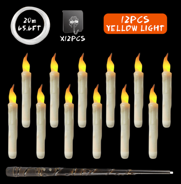 2025 Holiday Magic Flameless Floating Candles (12PCs With Wand)