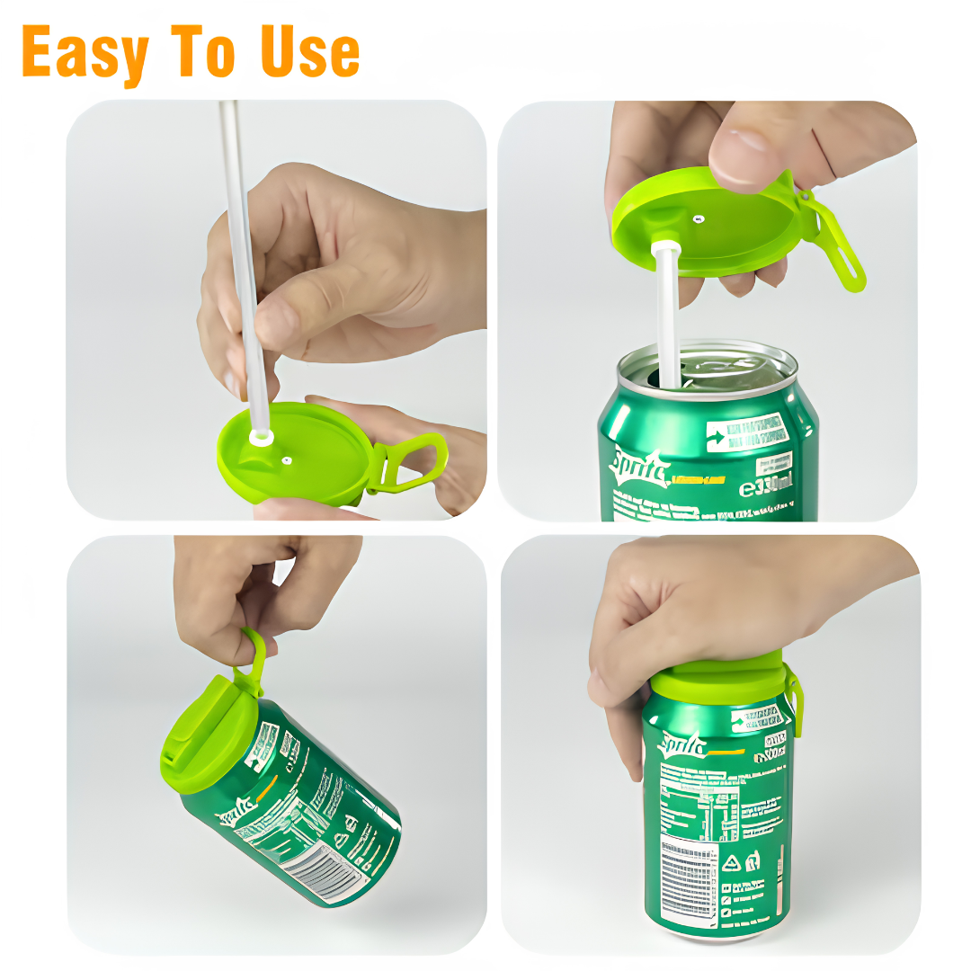 🔥 SUMMER ESSENTIALS ⛱️ Reusable Soda Can Lid with Straw 🍹