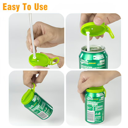 🔥 SUMMER ESSENTIALS ⛱️ Reusable Soda Can Lid with Straw 🍹