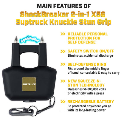 💥 2025 Mega Sale 70% ️OFF ⏳ ShockBreaker 2-in-1 X56 Suptruck Knuckle Stun Grip