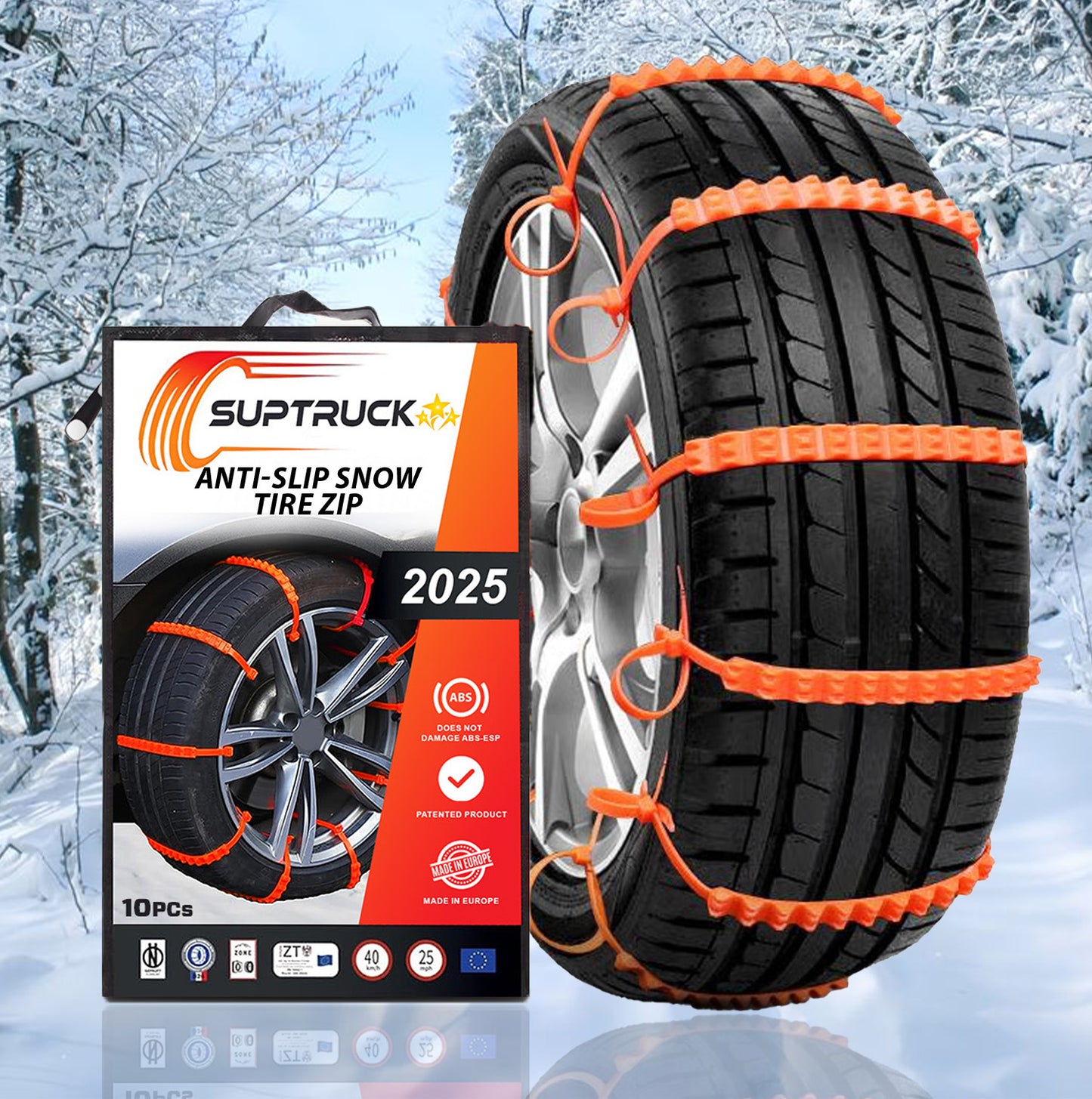 🎉 2025 Pre-Holiday Sale 70% ️🔥 SUPTRUCK™ Anti-Slip Snow Tire Zip Straps For Vehicles (10Pcs/Box)