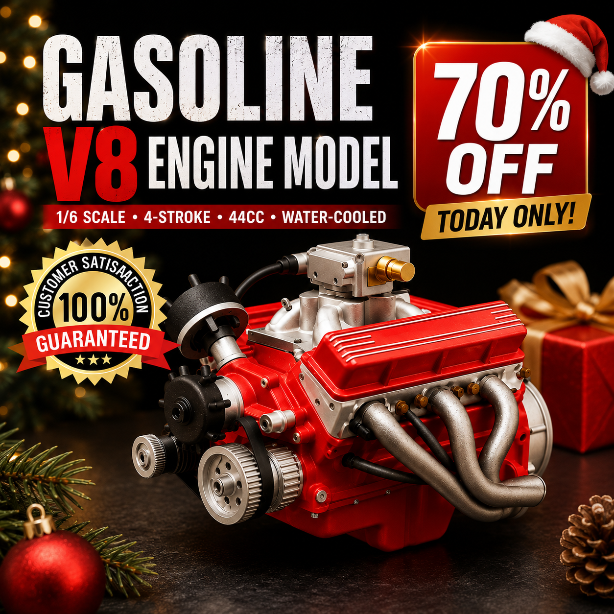 🎉 Early Christmas Sale 70% OFF 🔥 DIY Gasoline OHV V8 Small Block Engine Model Kit