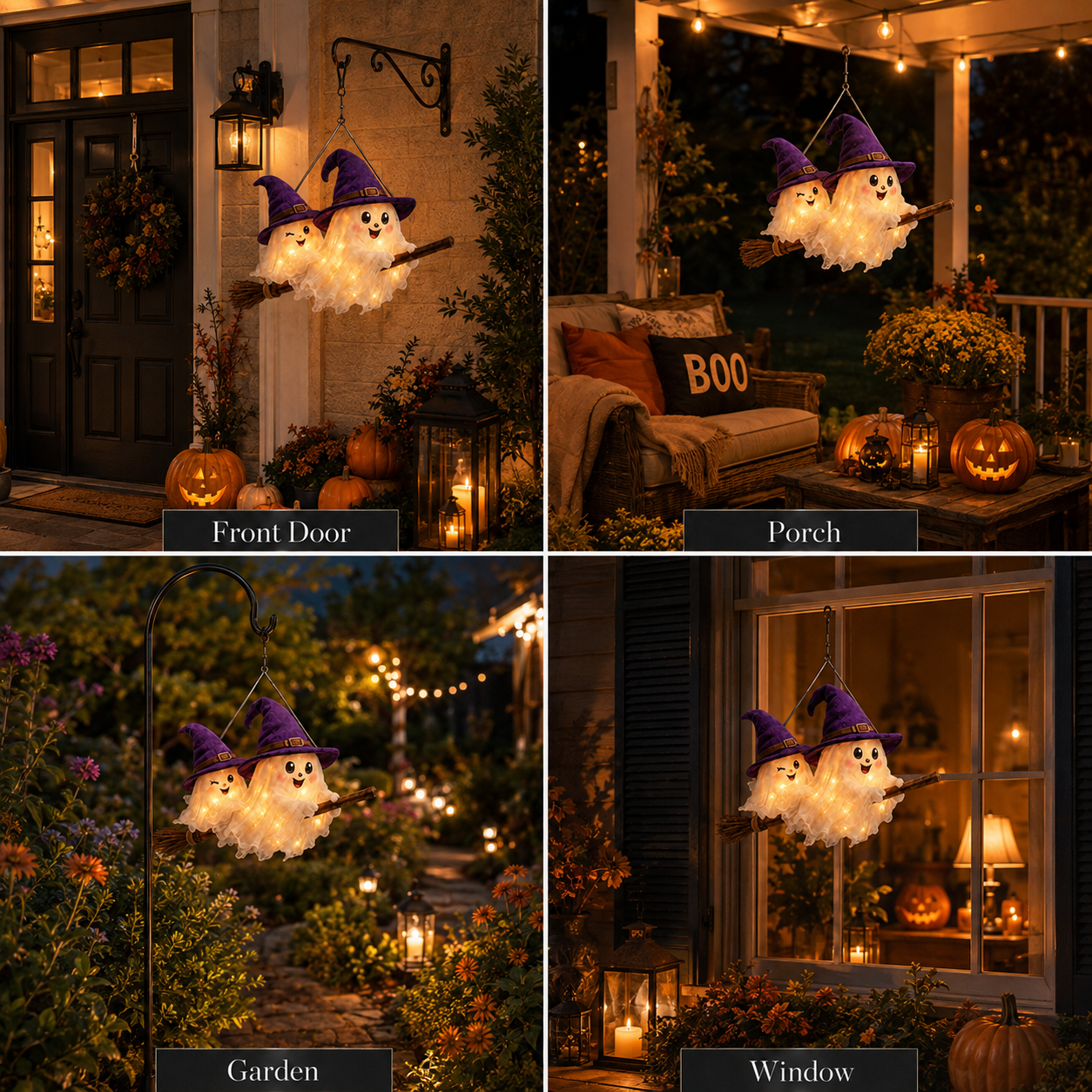 Pre-Halloween 70% 🎃 Moonlight Mischief Lighted Ghost Broom Hanger