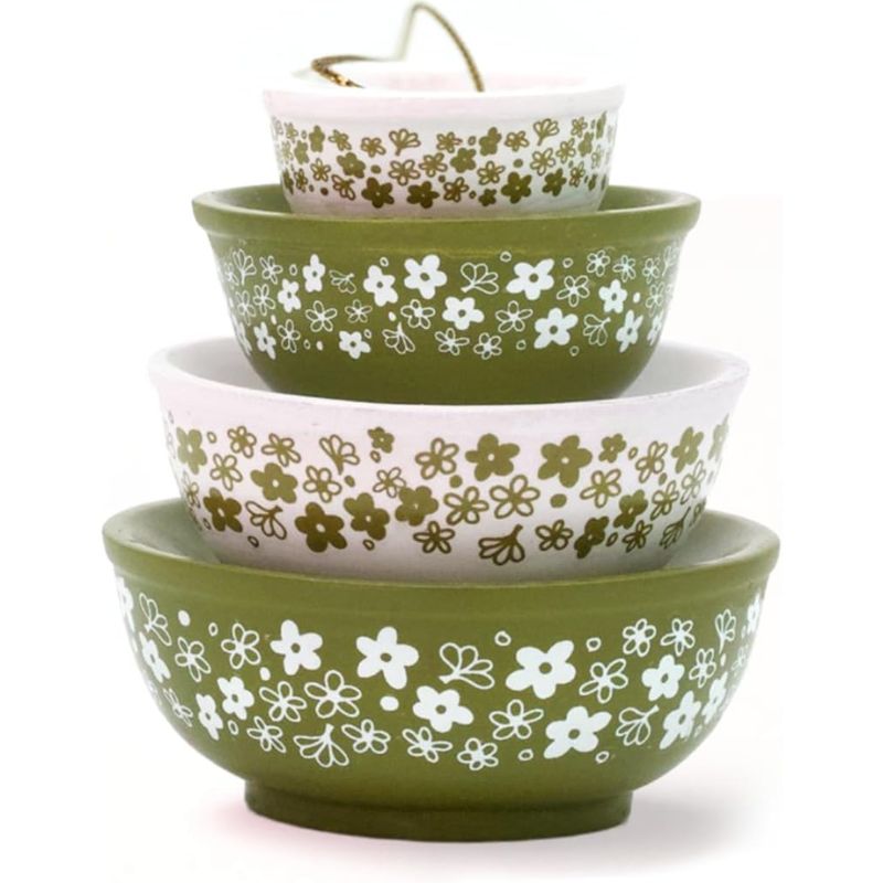 🎄 Christmas Kickoff 70% OFF ✨ Pyrex Bowl Stack Ornament – Vintage Christmas Decor