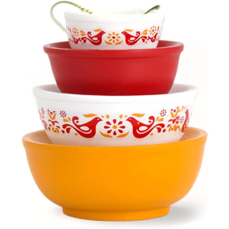 🎄 Christmas Kickoff 70% OFF ✨ Pyrex Bowl Stack Ornament – Vintage Christmas Decor