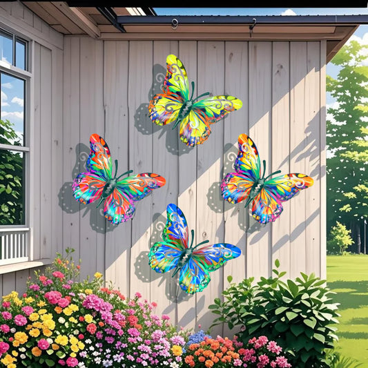 LAST DAY 49% OFF 🦋 A complete set! 4Pcs Butterfly Metal Wall Decor 🤩