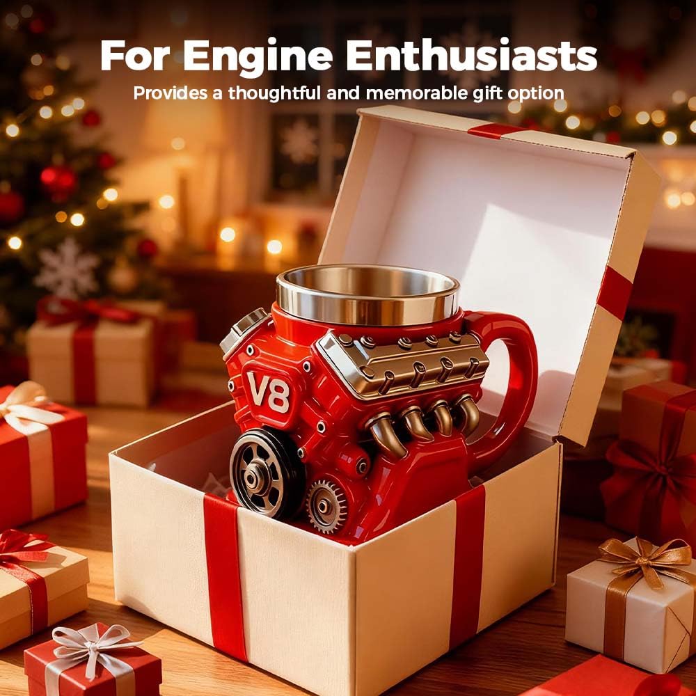 ☕ LIMITED SALE 45% OFF 🔥 V8 Engine Stainless Steel Coffee Mug - Unleash the Power of Your Morning
