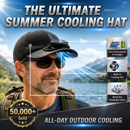 🔥 2026 Last Day 50% OFF ✨ Cooling Fan Hat with Solar Powered Fan UPF 50+ UV Protection