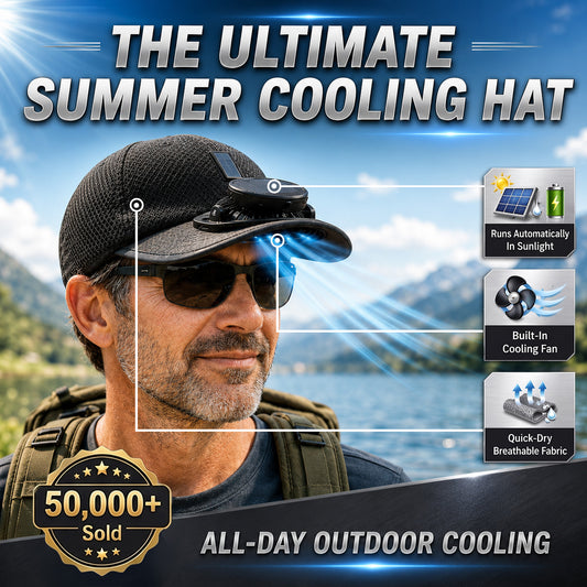 🔥 2026 Father's Day 50% OFF ✨ Cooling Fan Hat with Solar Powered Fan UPF 50+ UV Protection