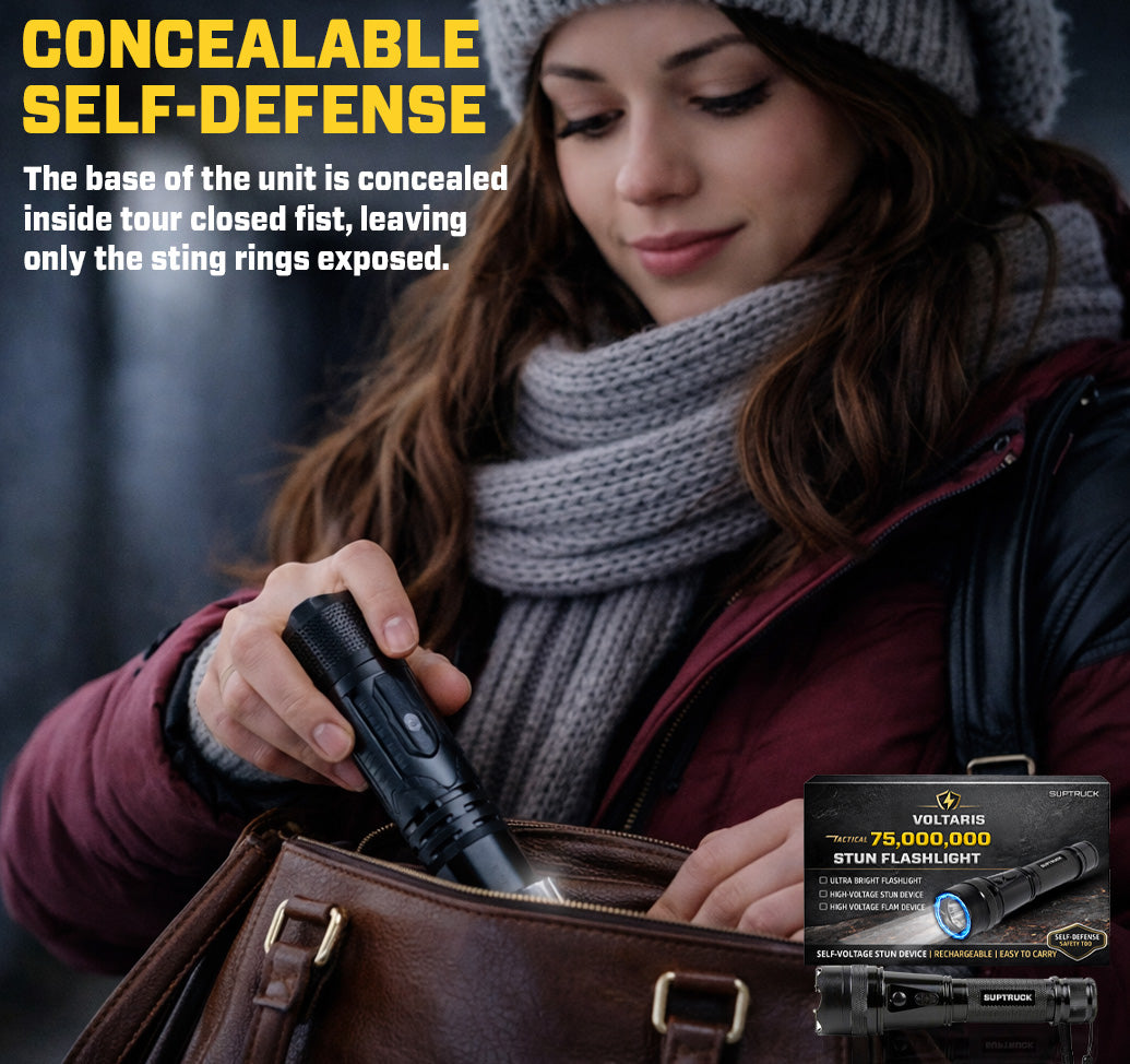 💥 2026 New Year Sale 75% OFF ️🔦 SUPTRUCK™ Voltaris 75M Stun Flashlight ⚡