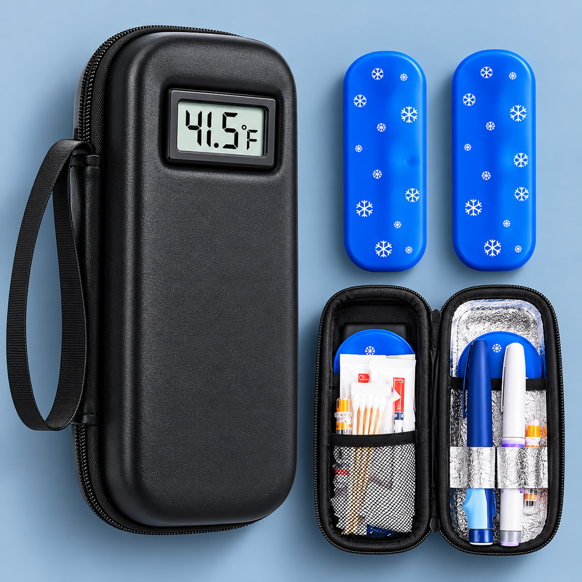 🏆 #1 Best Choice 🩺 Insulin Cooler Travel Case with Temperature Display